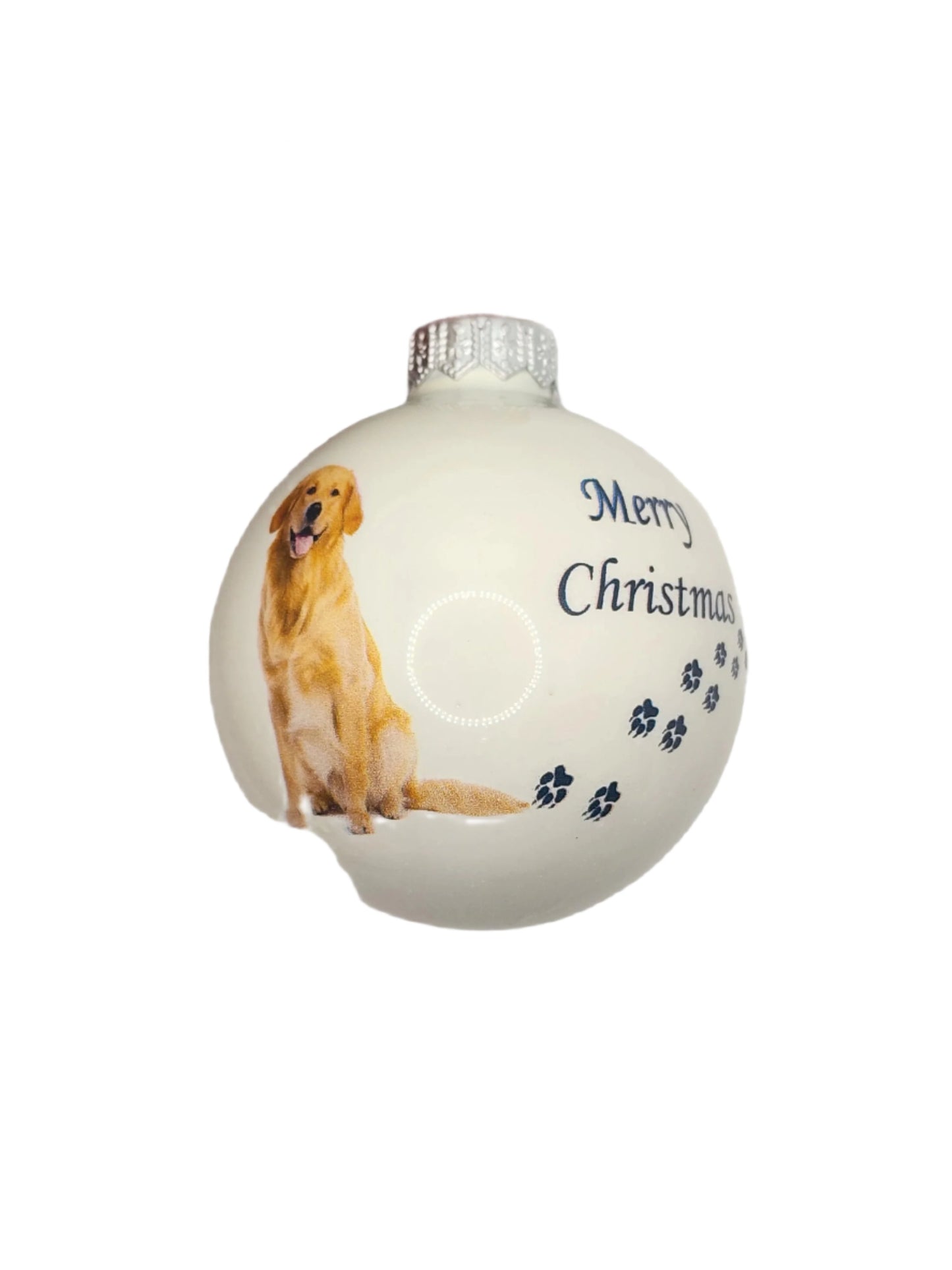 European Glass Christmas ornament of a Baubles | Merry Christmas Dog (F)
