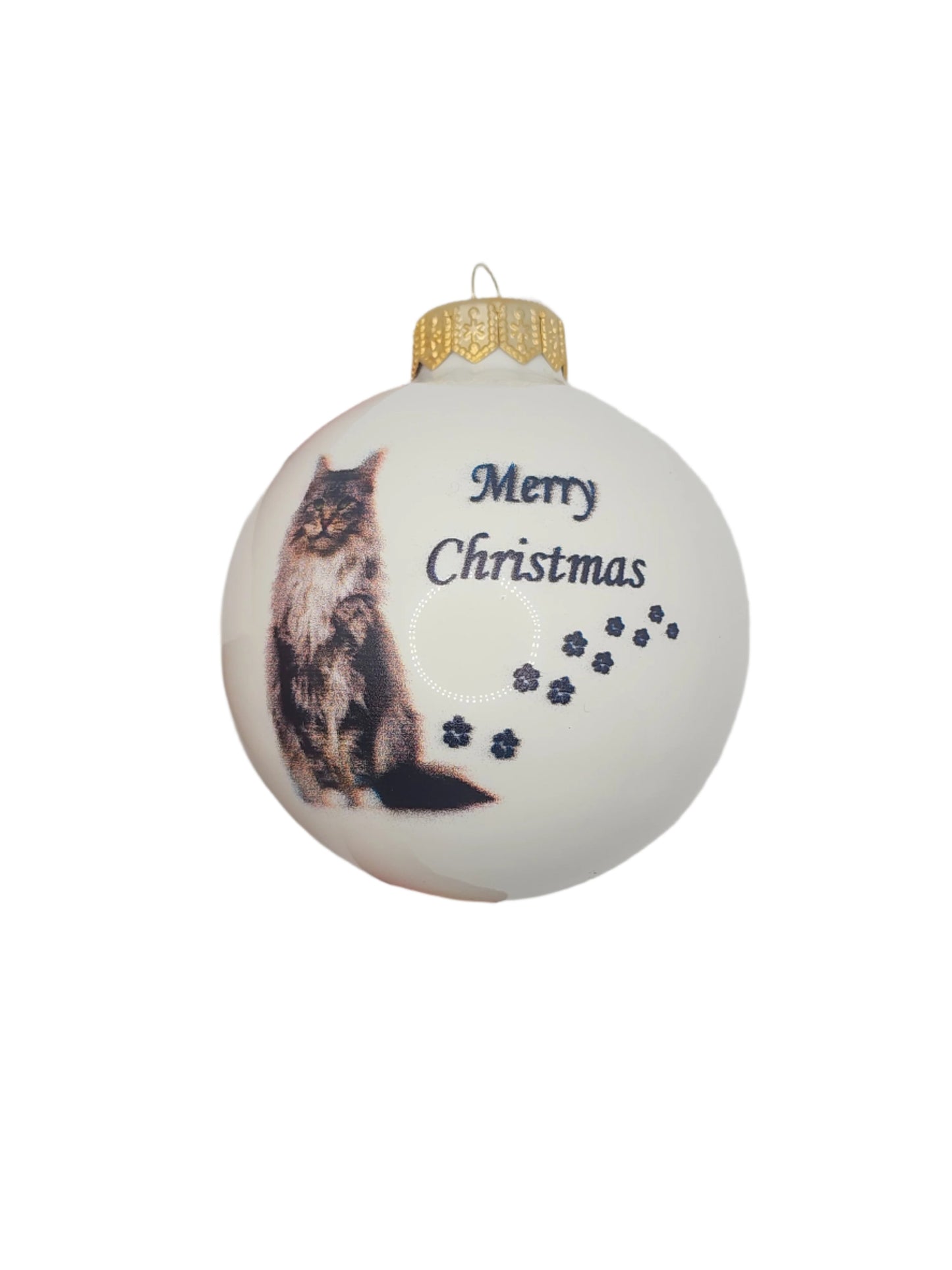 European Glass Christmas ornament of a Baubles | Merry Christmas Cats (F)