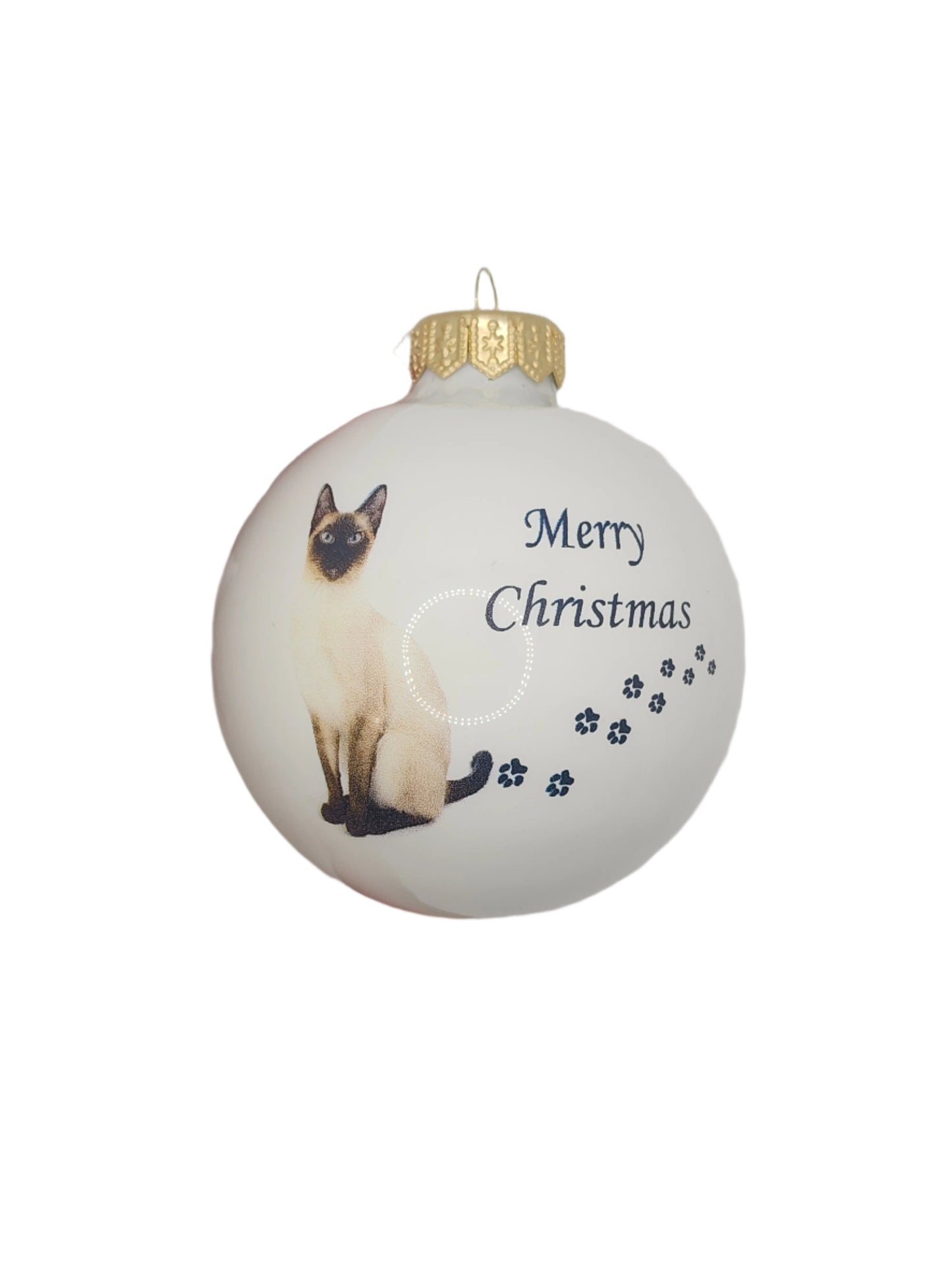 European Glass Christmas ornament of a Baubles | Merry Christmas Cats (F)