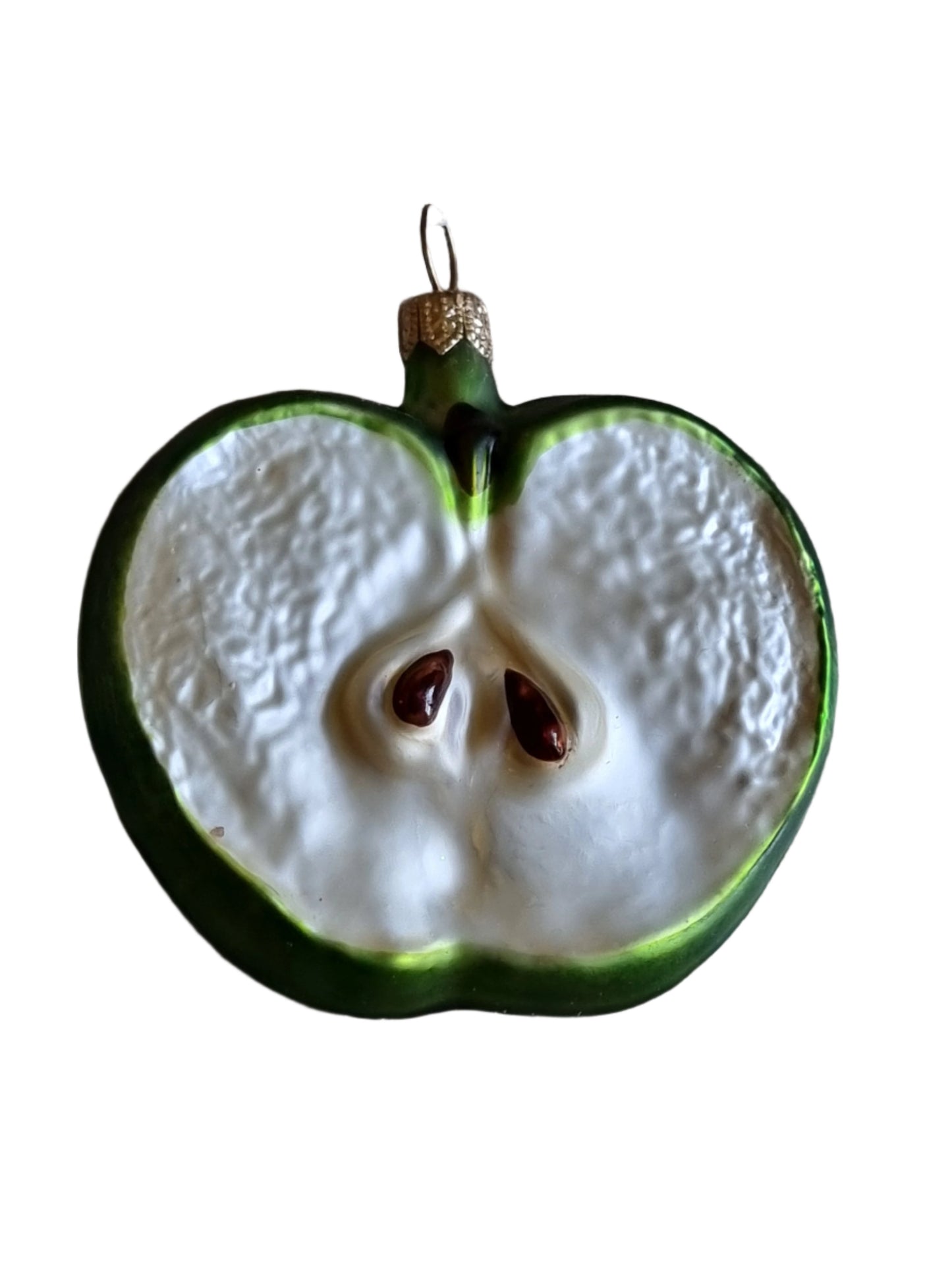 European Glass Christmas ornament of a Apple Slice (L)