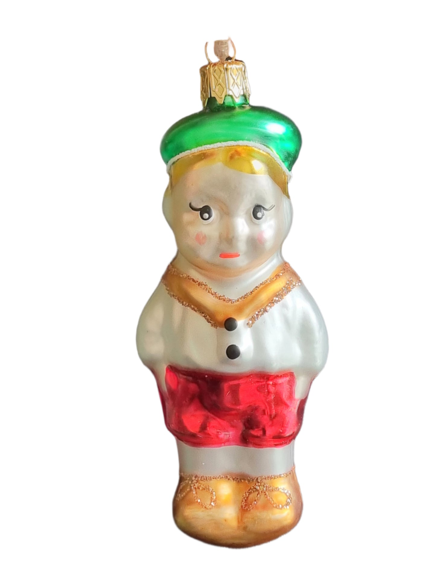 European Glass Christmas ornament of a Schoolboy (G)