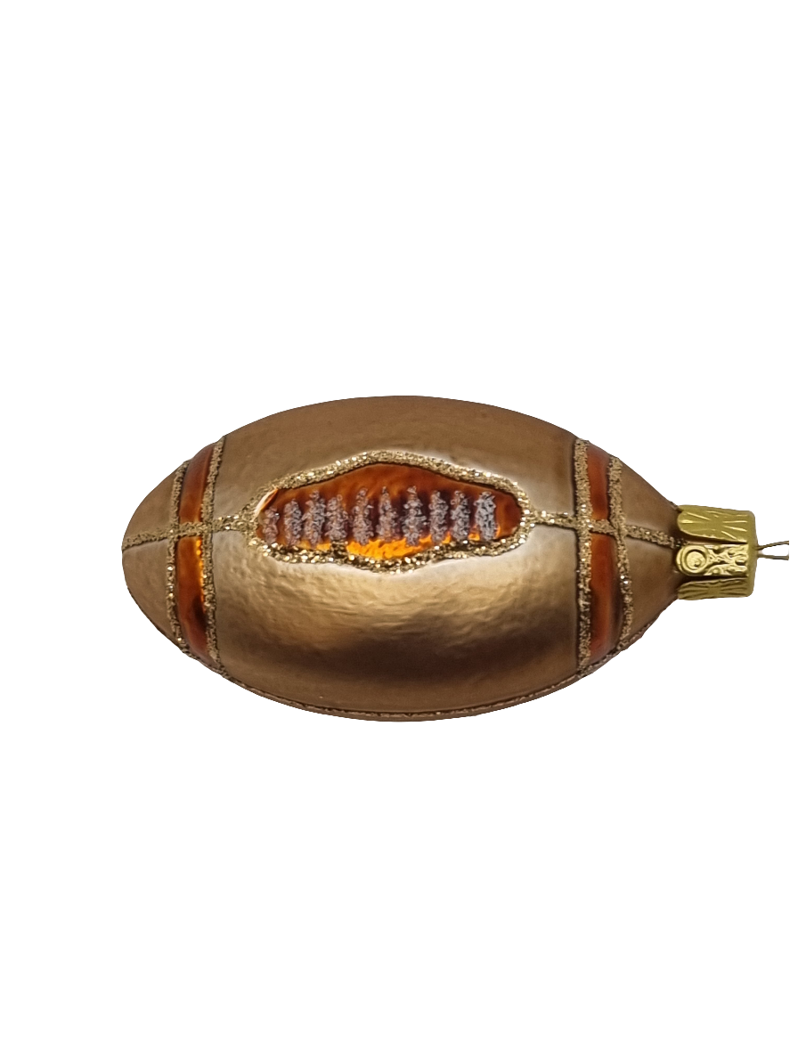European Glass Christmas ornament of a NFL American Football (J)