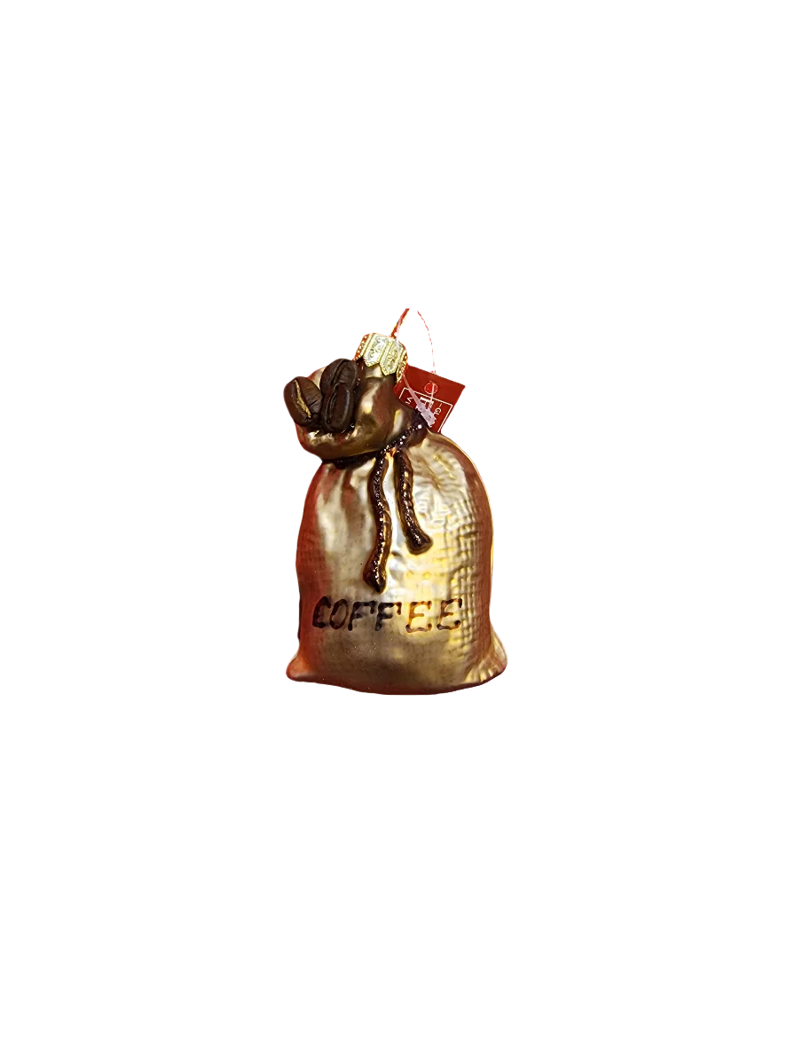 European Glass Christmas ornament of a Coffee | Bag/Sack of Beans (K)