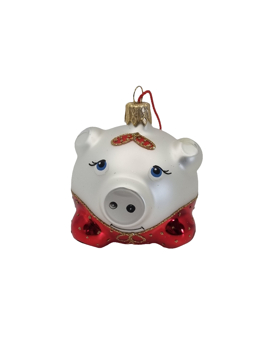 European Glass Christmas ornament of a Pig (F)