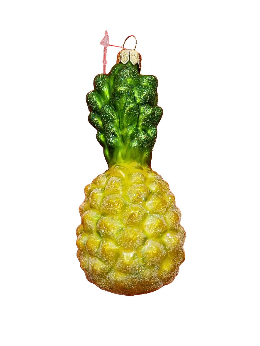 European Glass Christmas ornament of a Pineapple (R)