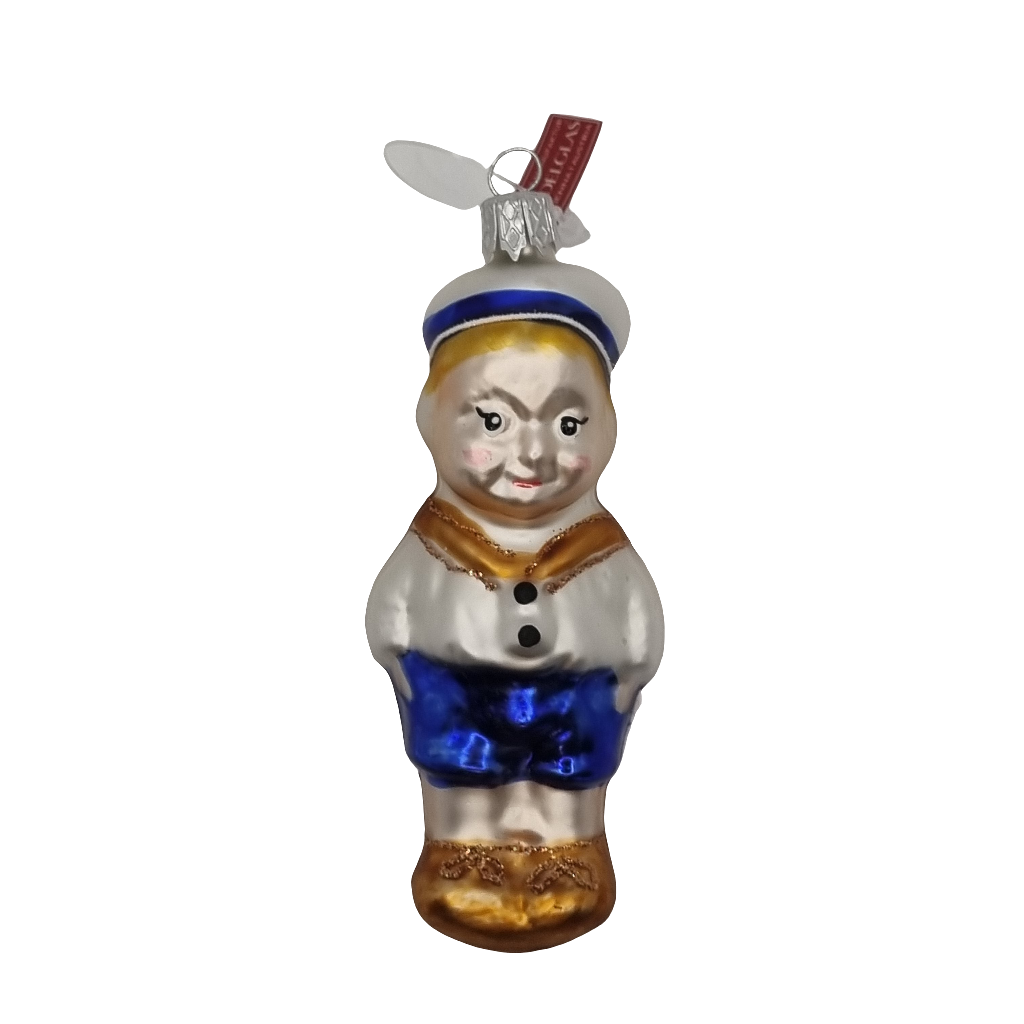 European Glass Christmas ornament of a Schoolboy (G)