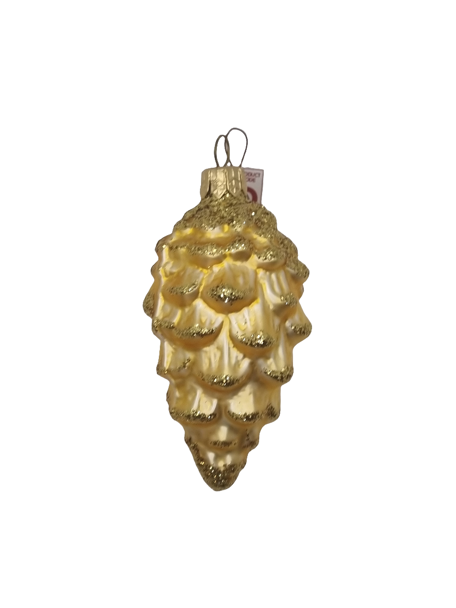 European Glass Christmas ornament of a Pinecone | Large Frosted (D)