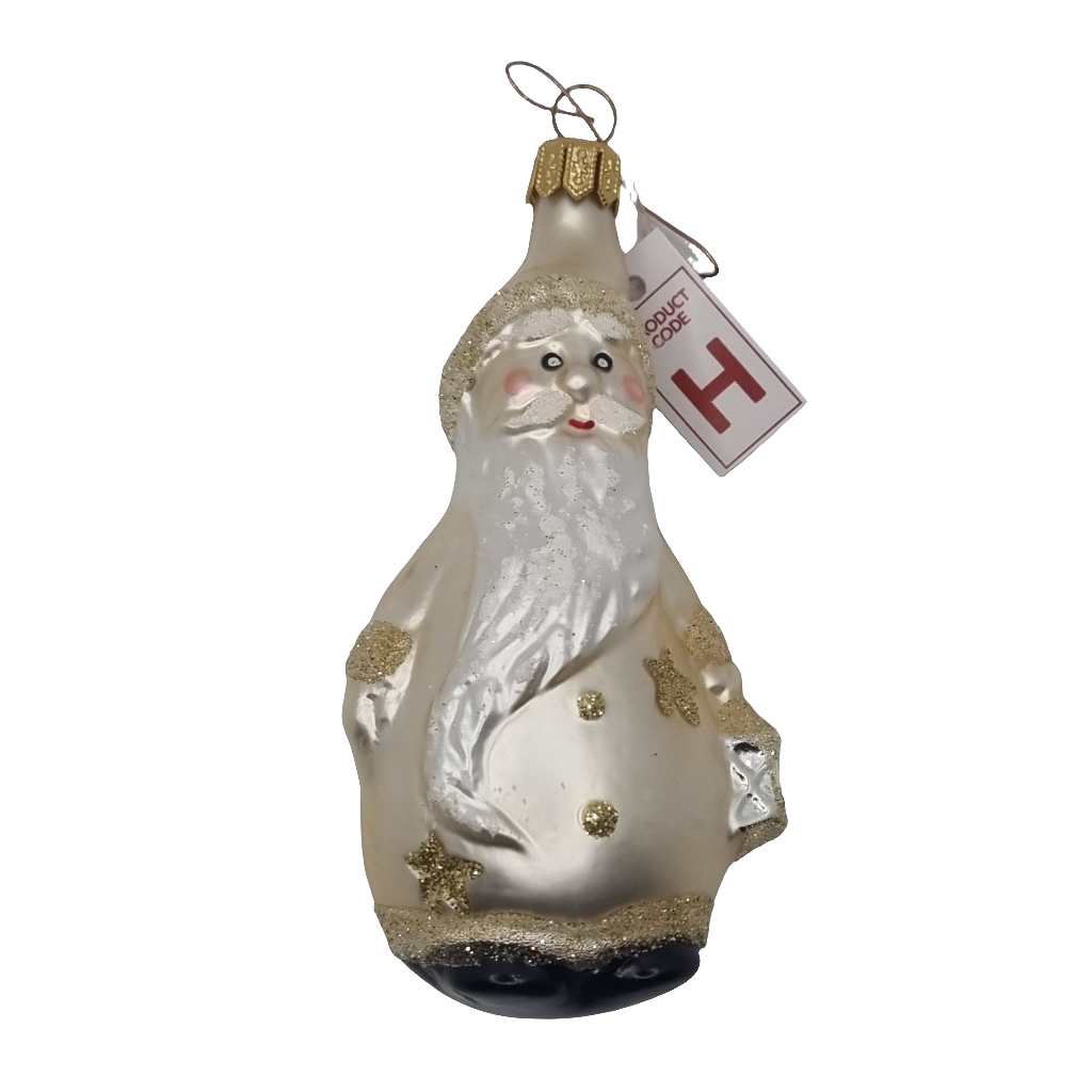 European Glass Christmas ornament of a Wizard Beard Stars (H)