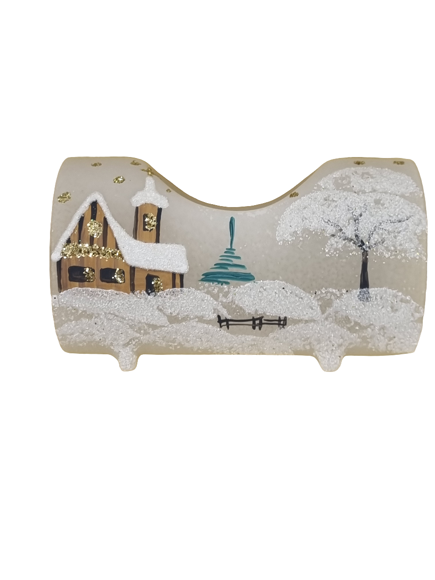 European Glass Christmas ornament of a Glass Single Candle Holder