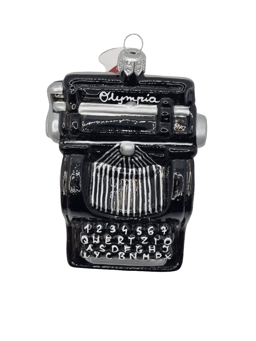 European Glass Christmas ornament of a Typewriter (V)