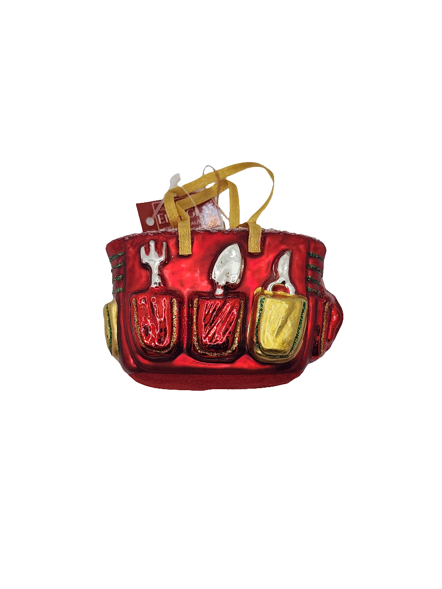 European Glass Christmas ornament of a Tool kit bag (S)