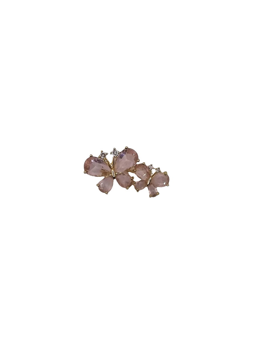 European Glass Christmas ornament of a Pink Butterflies Brooch | 4cm