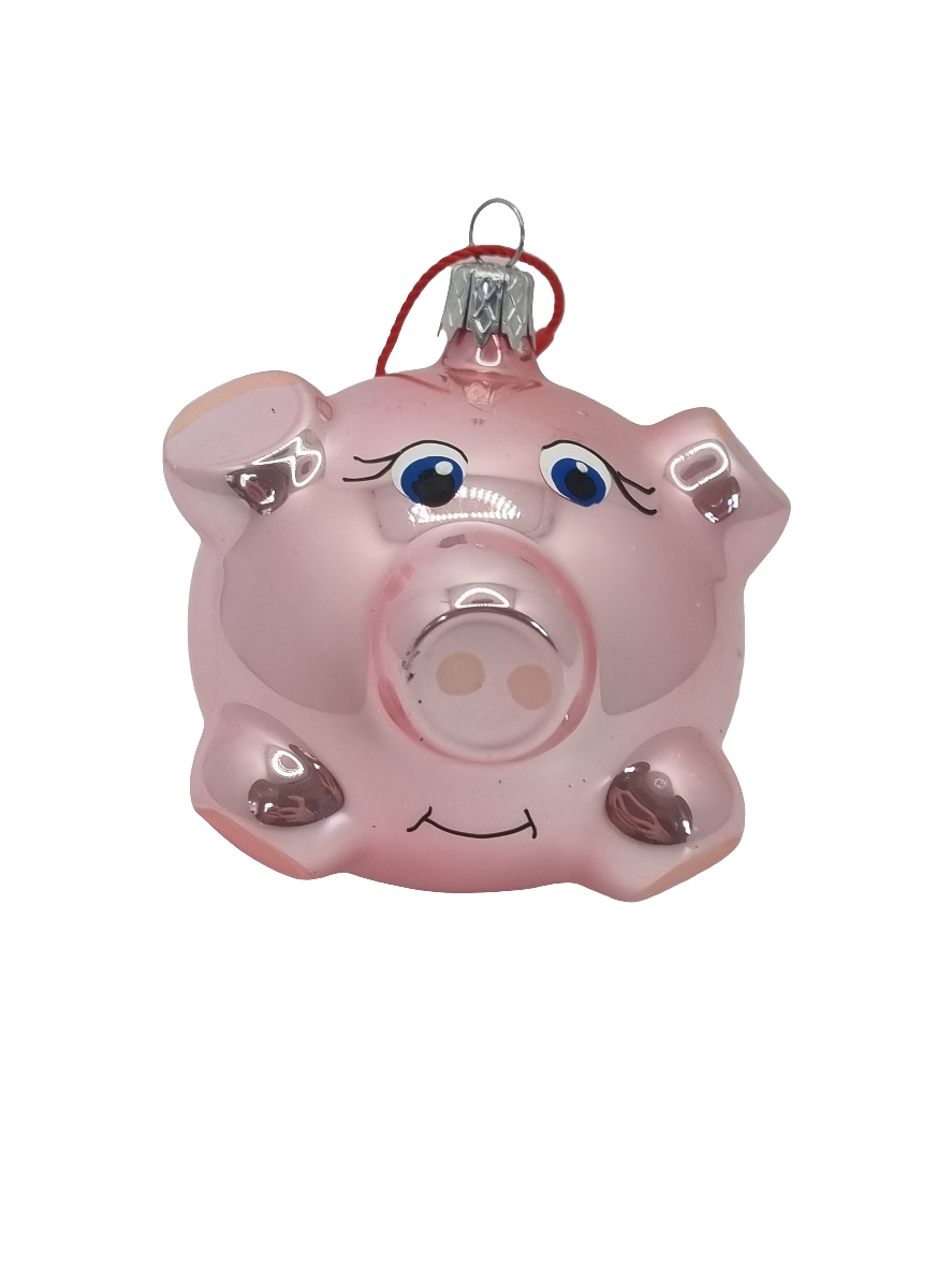 European Glass Christmas ornament of a Pig (F)