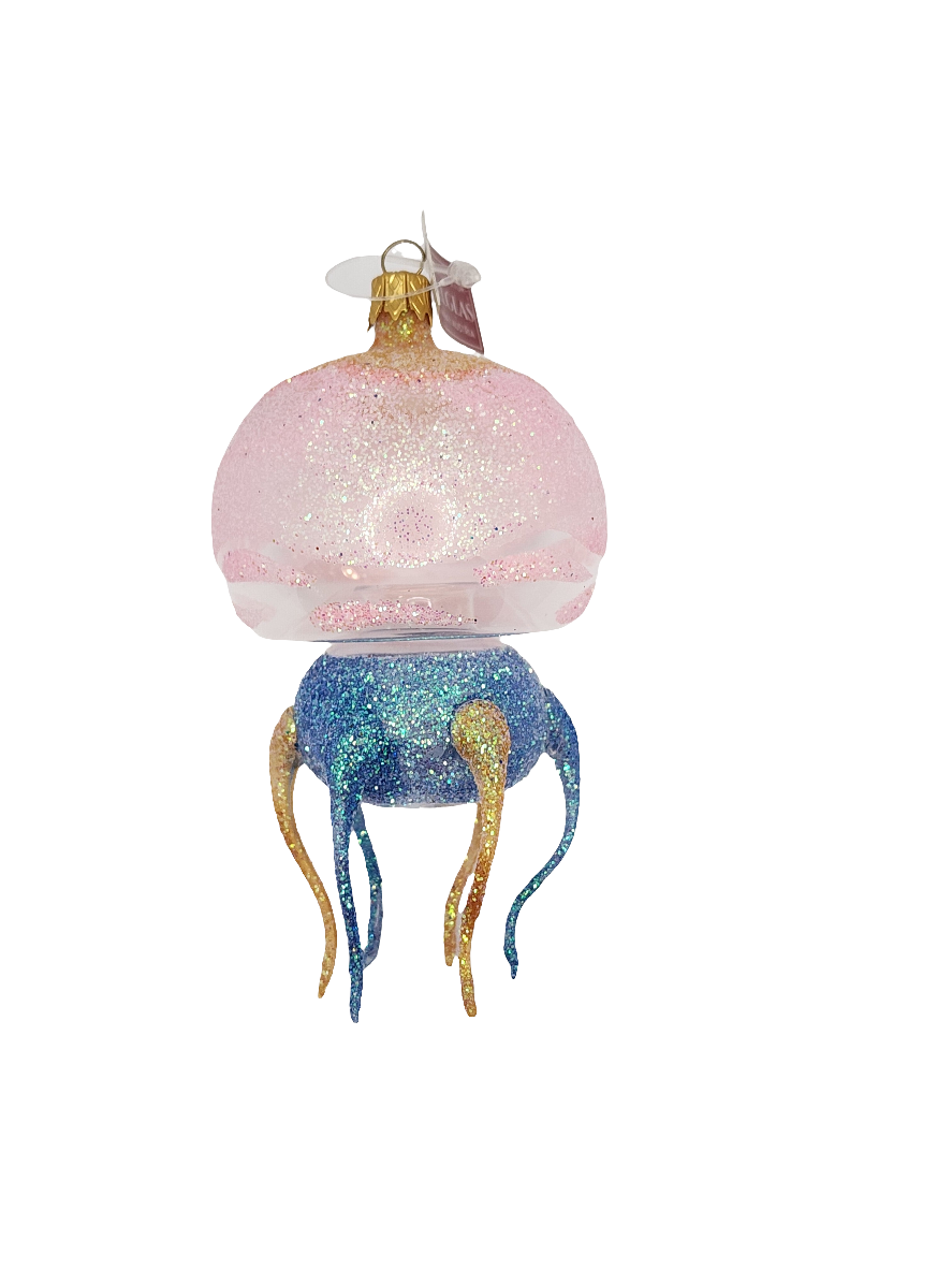 European Glass Christmas ornament of a Jellyfish | All glass (L)