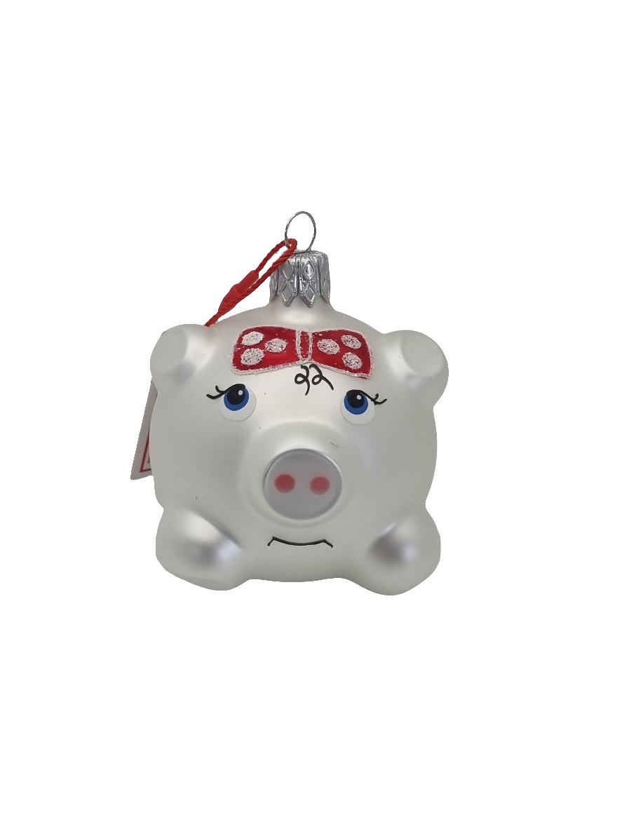 European Glass Christmas ornament of a Pig (F)