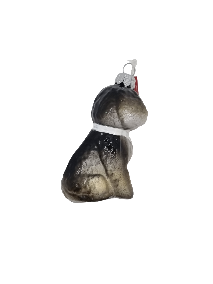 European Glass Christmas ornament of a Dog neck tie (S)