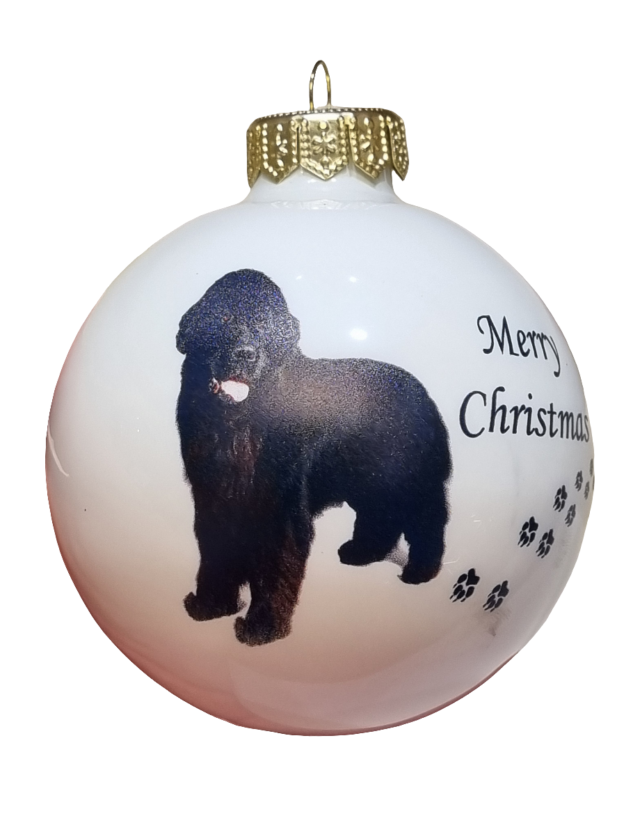 European Glass Christmas ornament of a Baubles | Merry Christmas Dog (F)