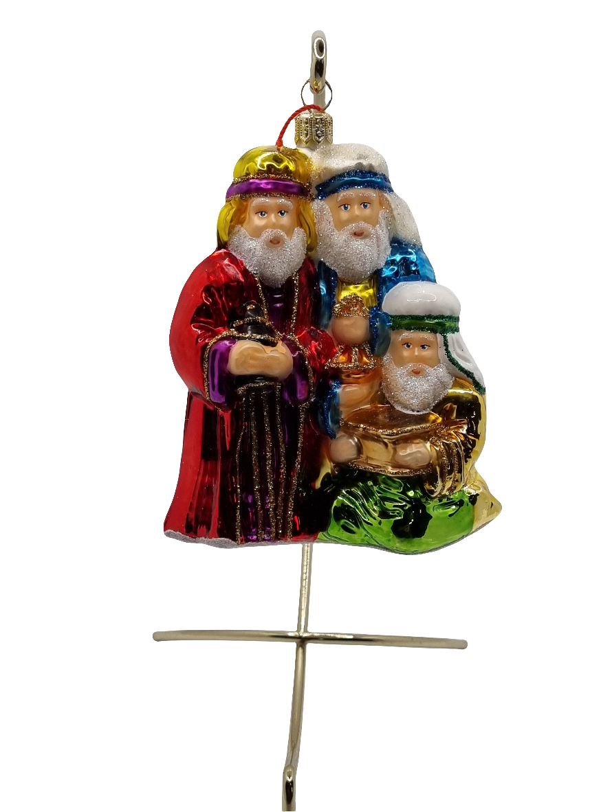 European Glass Christmas ornament of a Three wise men (V)