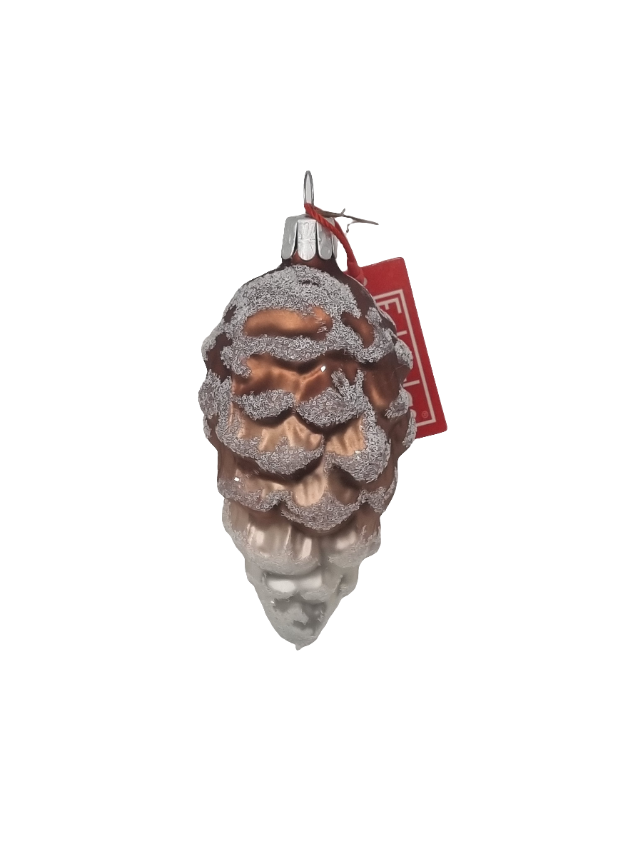 European Glass Christmas ornament of a Pinecone | Large Frosted (D)