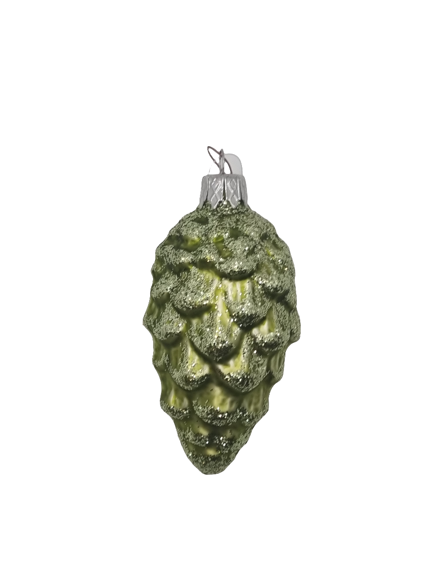 European Glass Christmas ornament of a Pinecone | Large Frosted (D)