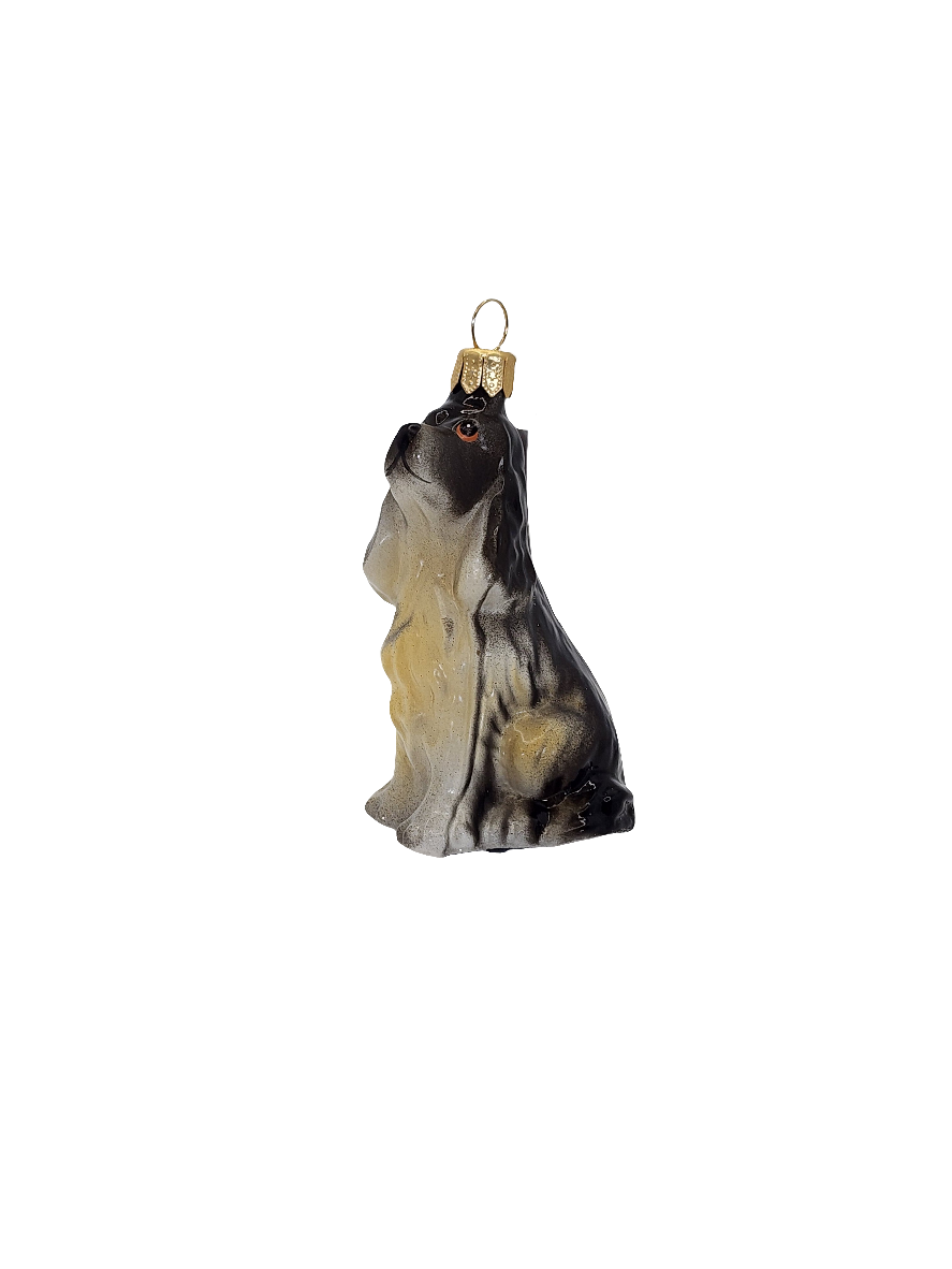 European Glass Christmas ornament of a Dog | Cocker Spaniel Floppy Ears (R)