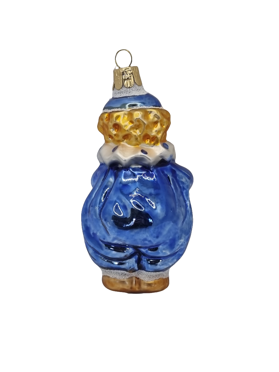 European Glass Christmas ornament of a Clown with Heart (P)