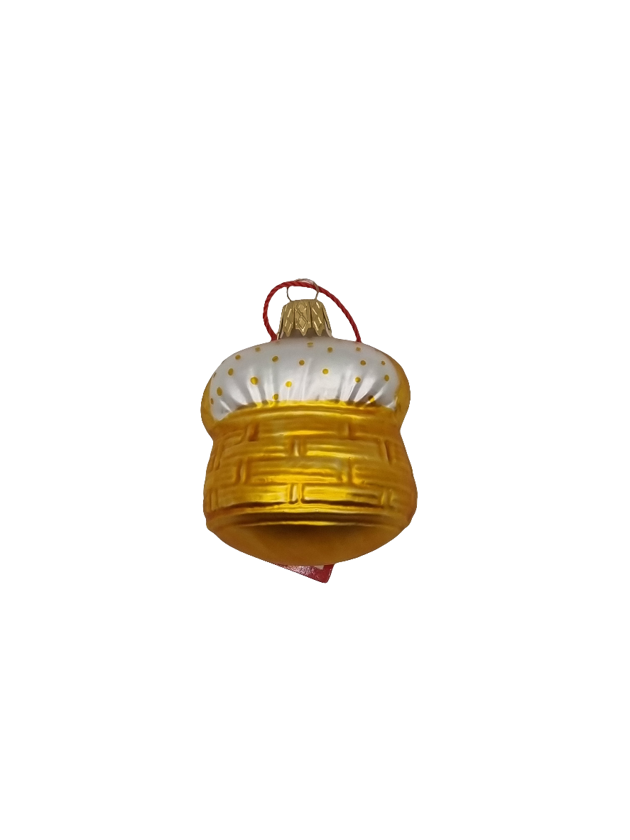 European Glass Christmas ornament of a Cats| Kittens in basket (F)