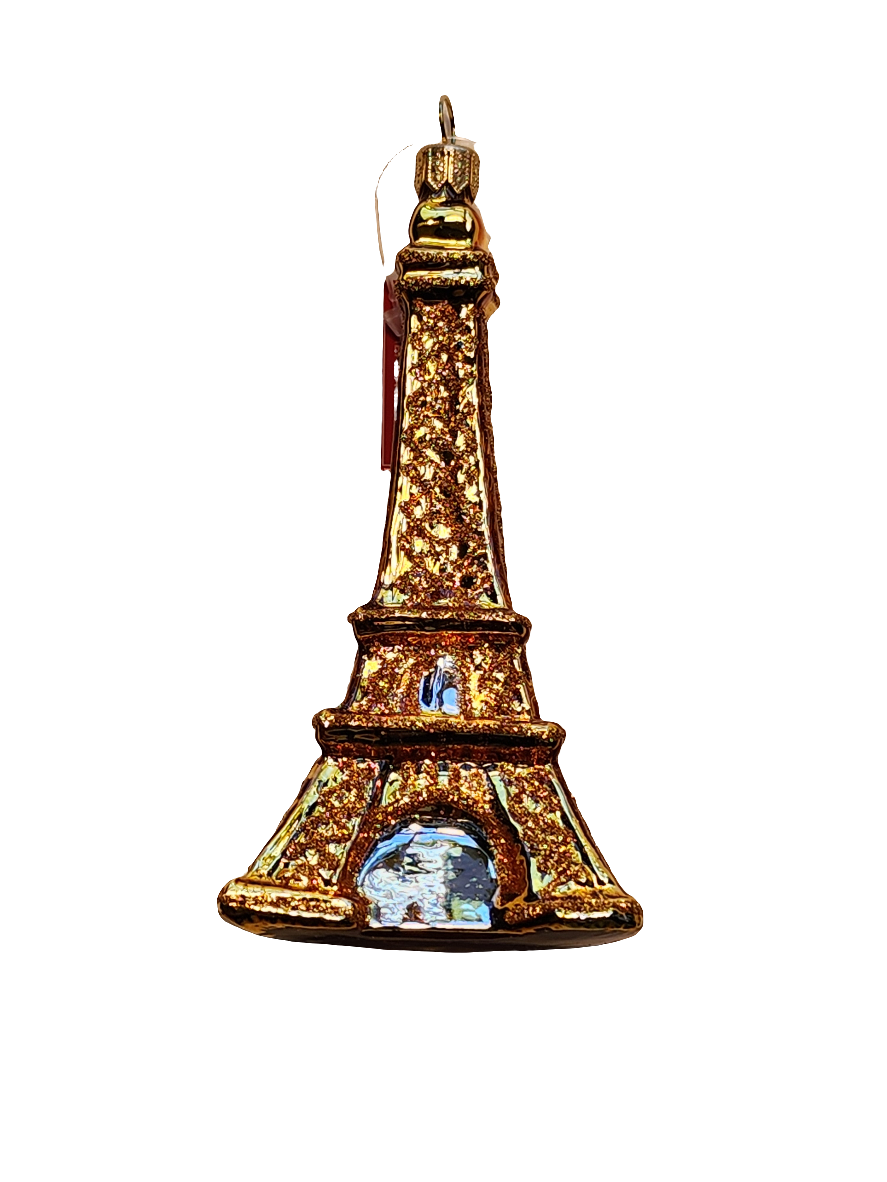 European Glass Christmas ornament of a Eiffel Tower (V)