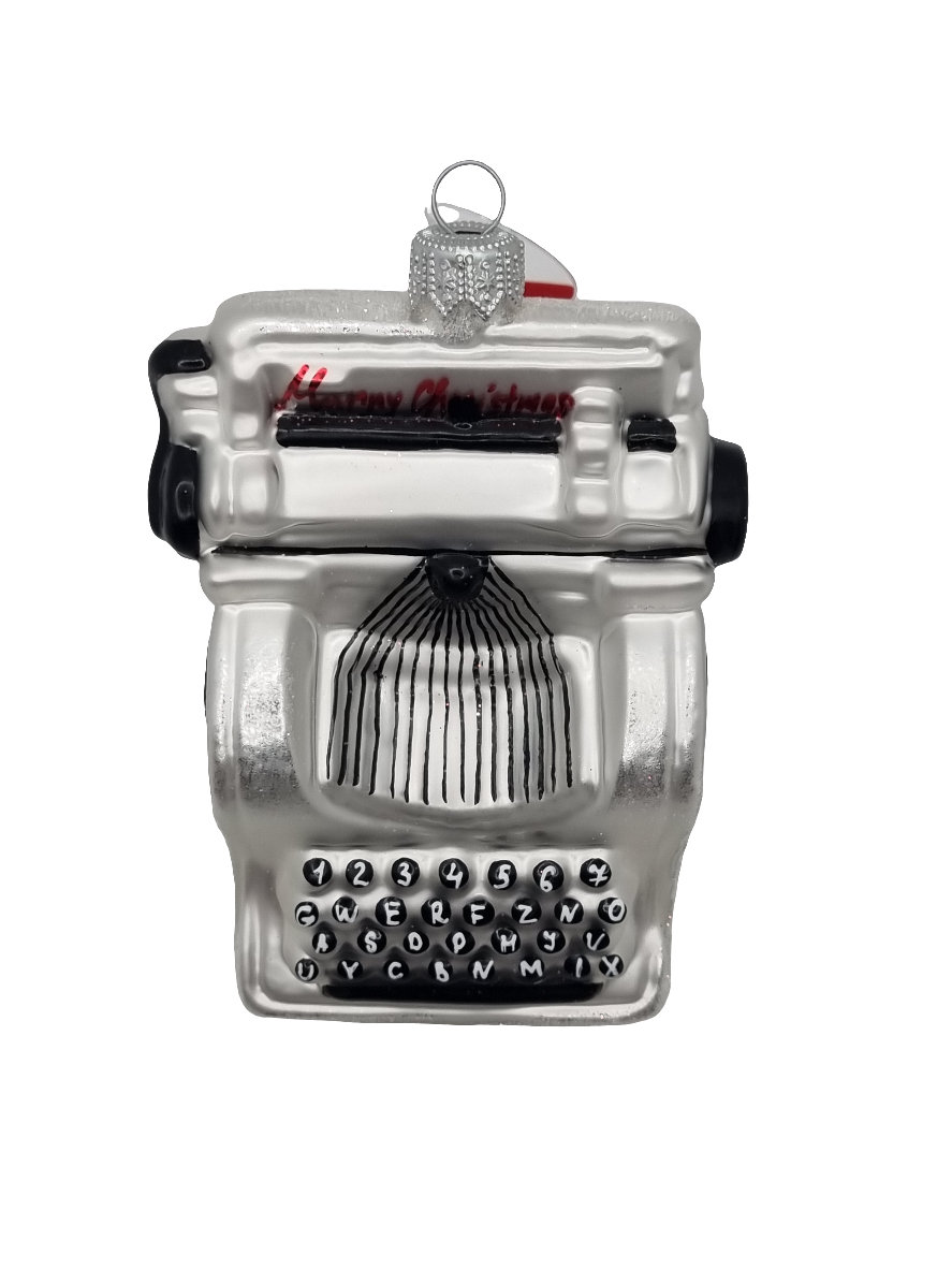 European Glass Christmas ornament of a Typewriter (V)