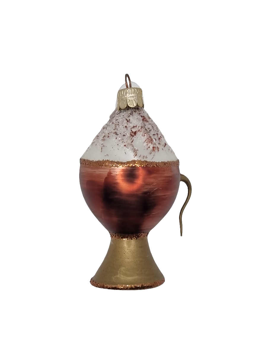 European Glass Christmas ornament of a Coffee | Turkish with Cream (G)