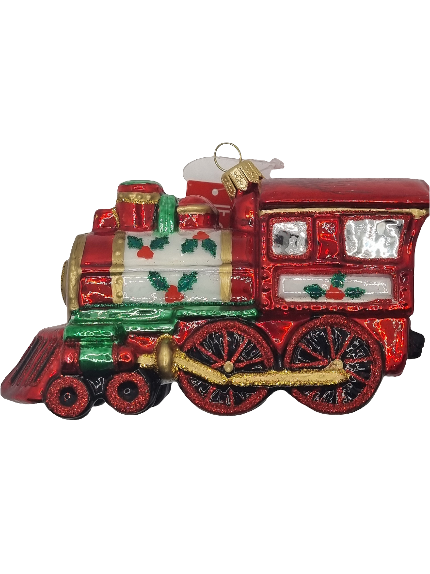 European Glass Christmas ornament of a Train (V)