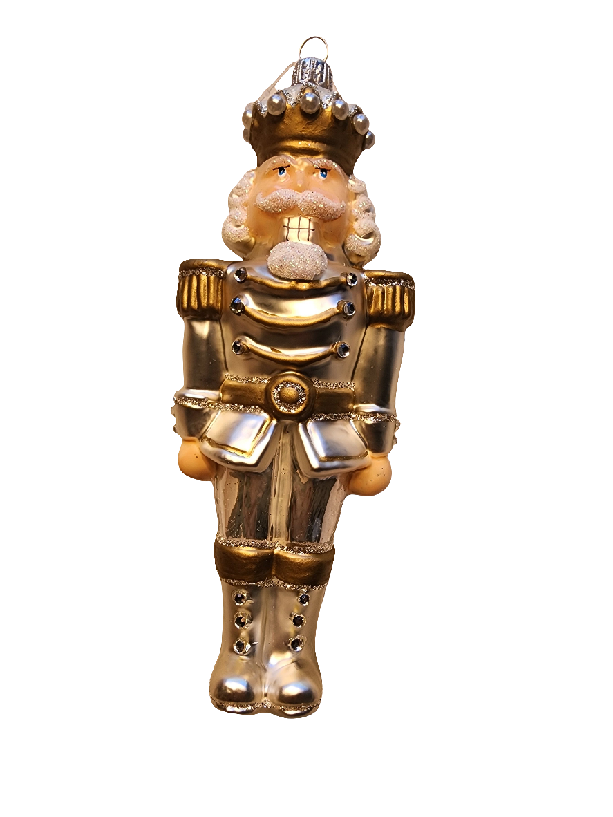 European Glass Christmas ornament of a Nutcracker (W)