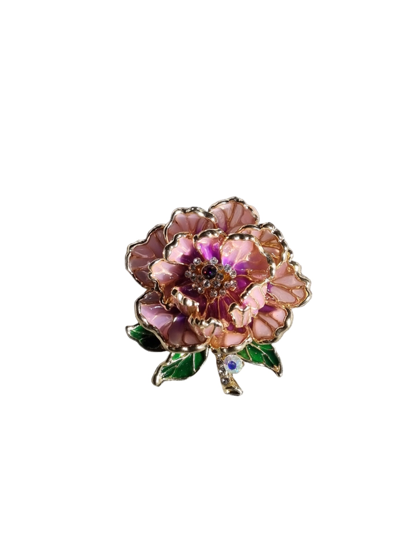 Decorative peony flower brooch