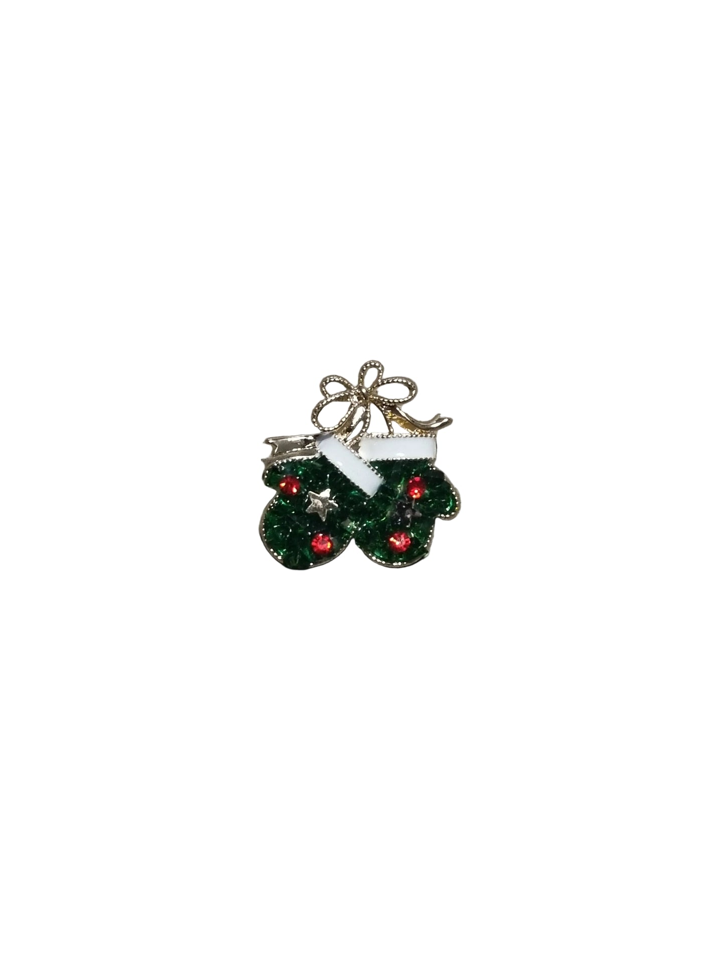 Decorative brooch with green mittens