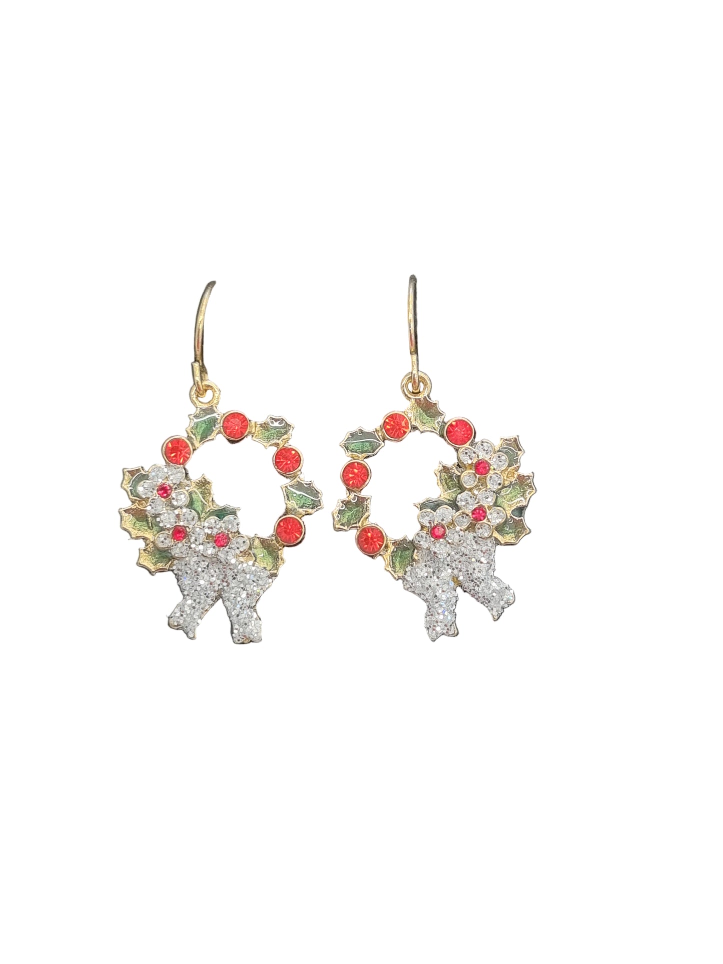 Wreath with Silver Bows | Earrings