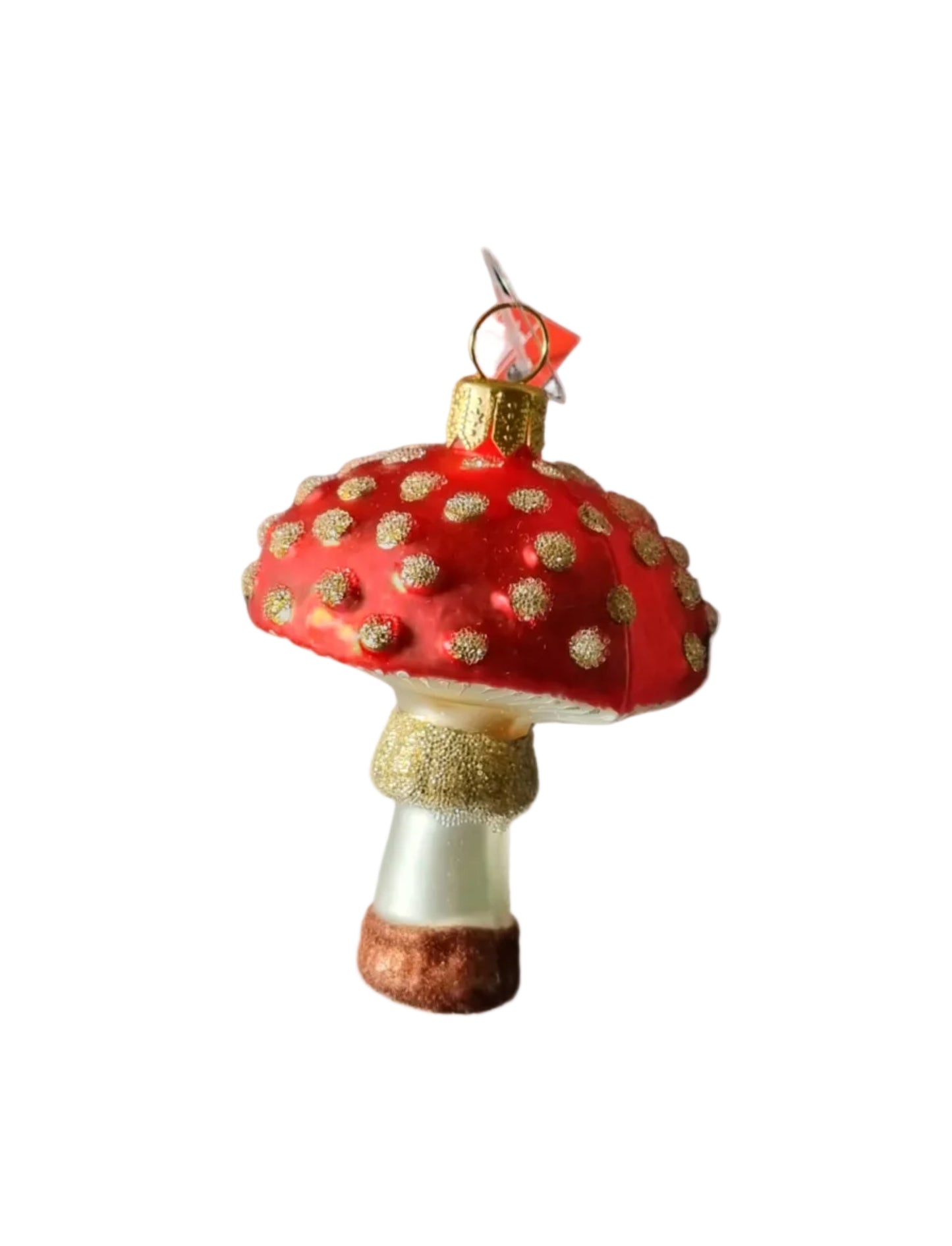 European Glass Christmas ornament of a Mushrooms | Large Toadstool (N)