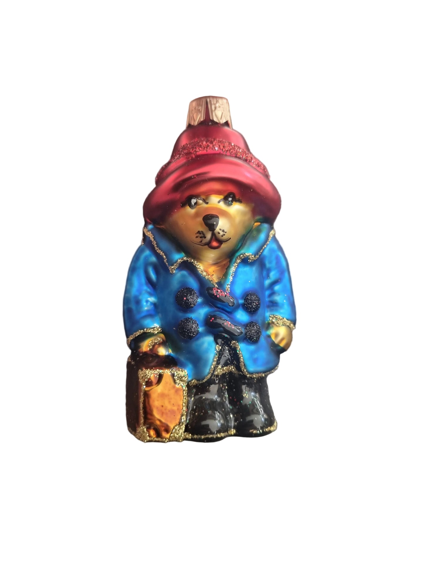 Paddington bear Glass Christmas ornament