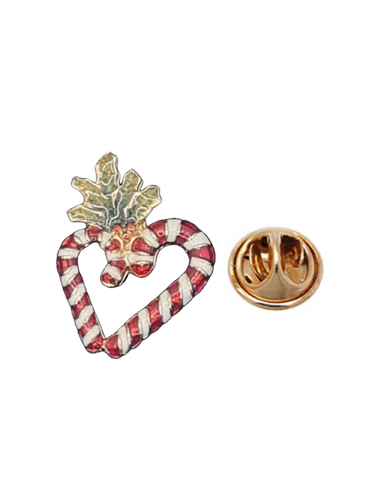 European Glass Christmas ornament of a Double Candy Cane | Pins