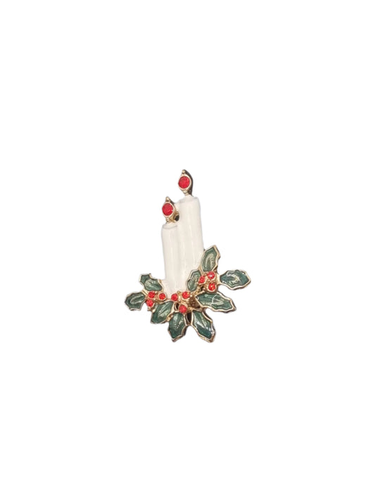 European Glass Christmas ornament of a Double Candles | Brooch IV