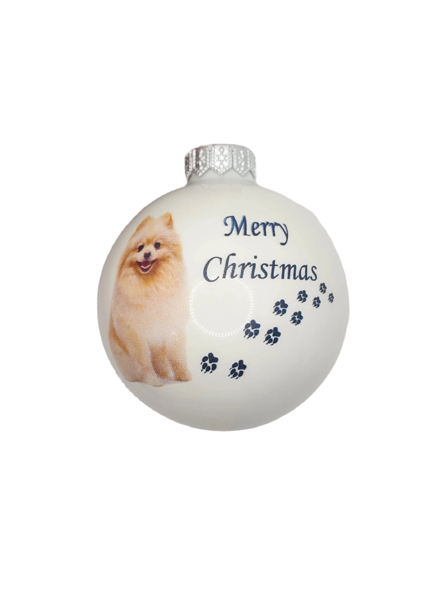European Glass Christmas ornament of a Baubles | Merry Christmas Dog (F)