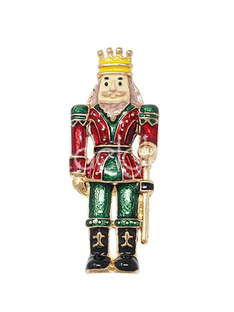 European Glass Christmas ornament of a Nutcracker Brooch 5cm