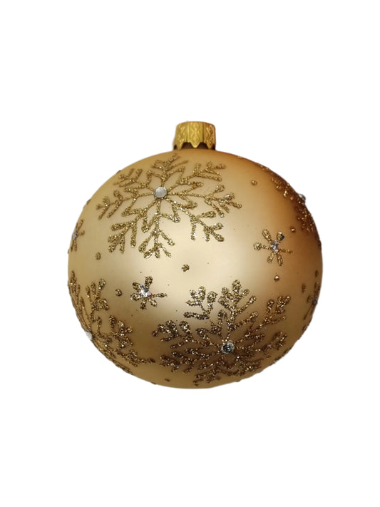 European Glass Christmas ornament of a Bauble | Gold Assorted (K)