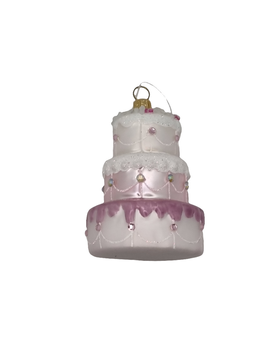European Glass Christmas ornament of a Cake three-tiered (P)