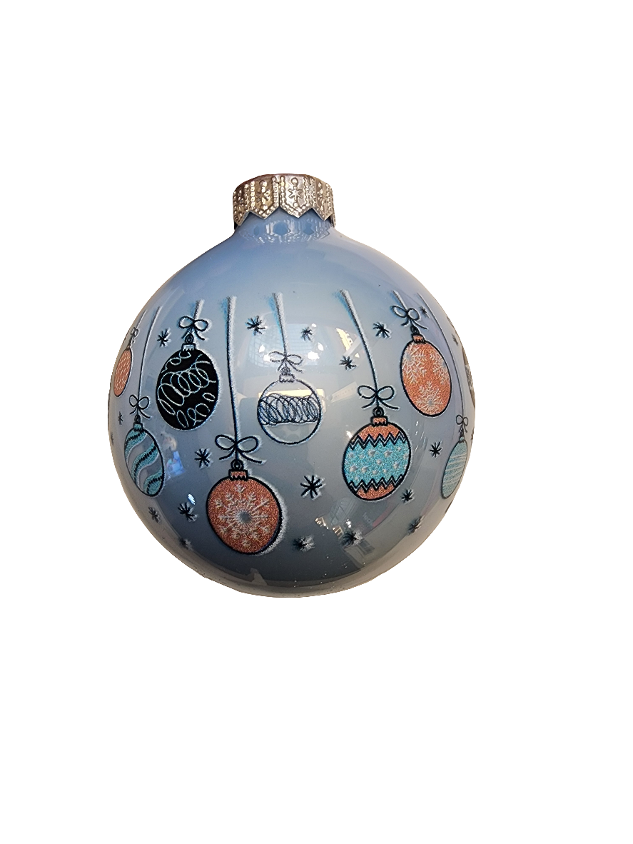 European Glass Christmas ornament of a Bauble | Merry Christmas Cartoon (I)