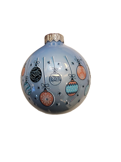 European Glass Christmas ornament of a Bauble | Merry Christmas Cartoon (I)