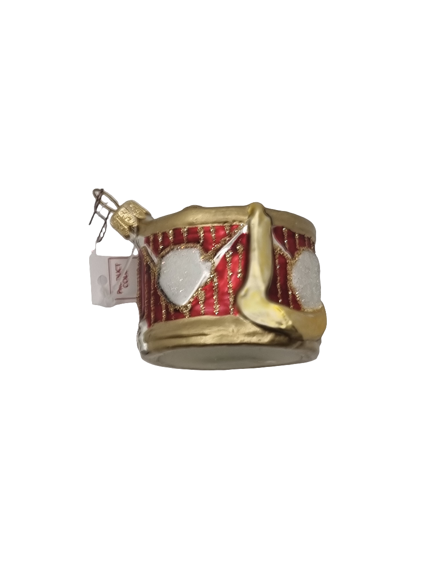 European Glass Christmas ornament of a Drum (P)