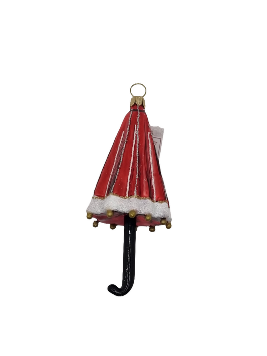 European Glass Christmas ornament of a Umbrella (U)