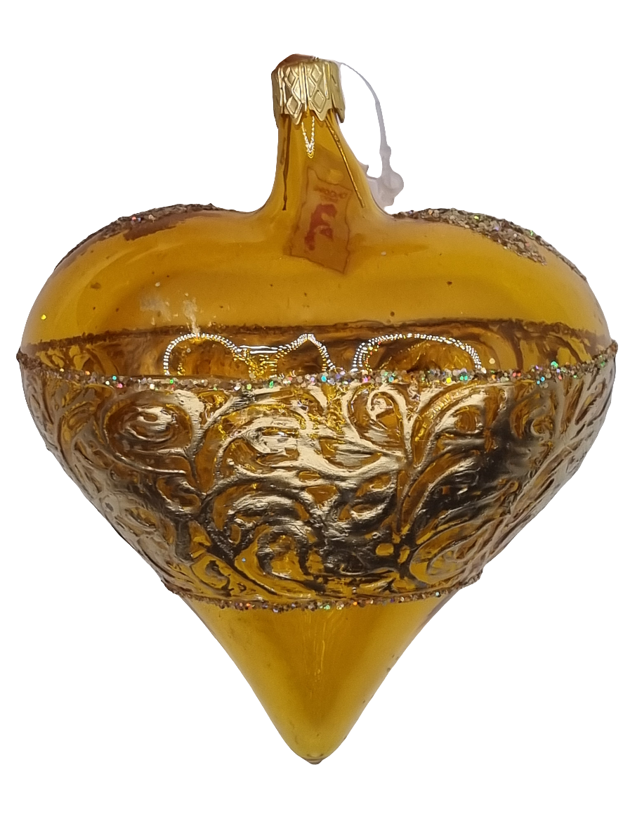 European Glass Christmas ornament of a Bauble | Heart (F)