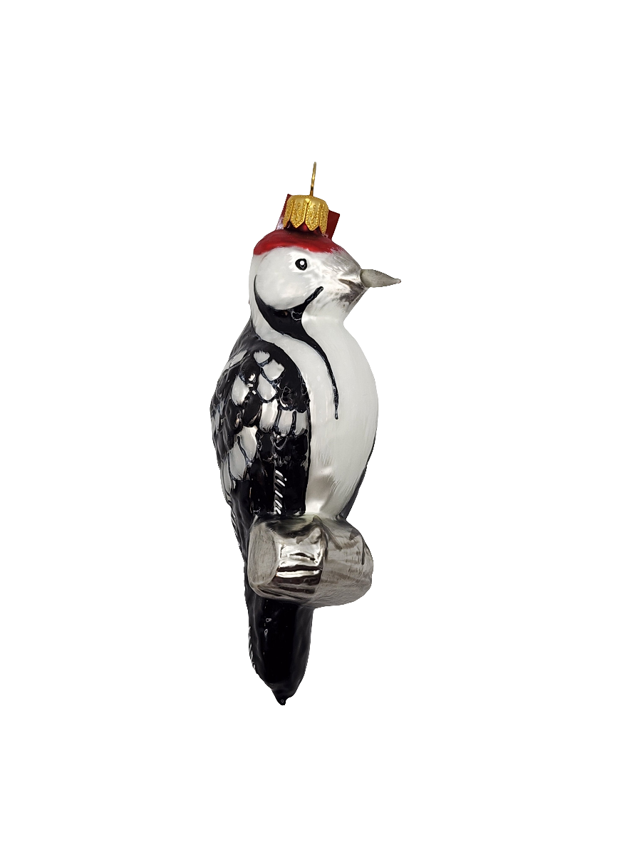 European Glass Christmas ornament of a Bird | on Branch (S)
