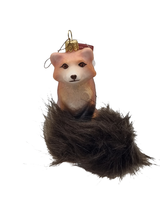 European Glass Christmas ornament of a Fox (T)
